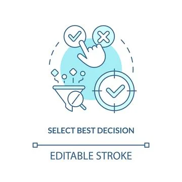 Select best decision turquoise concept icon Stock Illustration