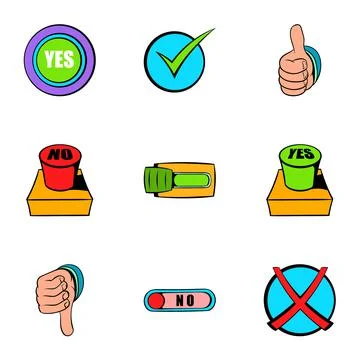 Select button icons set, cartoon style Stock Illustration