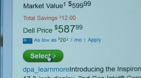 "Select" button. Internet shopping. Video stock 10757725