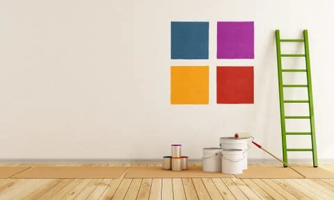Select color swatch to paint wall Stock Illustration