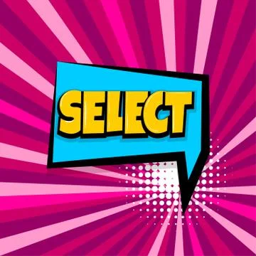 Select comic text radial backdrop Stock Illustration