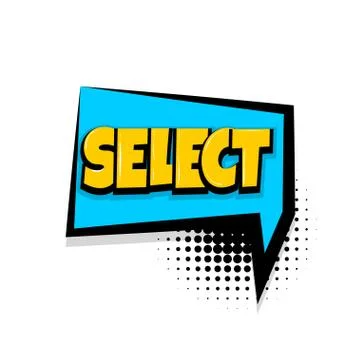 Select comic text white background Stock Illustration