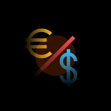 Select currency. Vector icon in gradient style Illustrazione stock