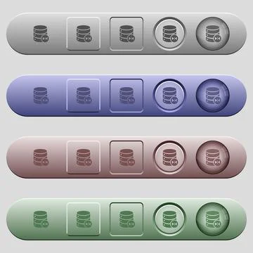 Select database table column icons on horizontal menu bars Stock Illustration