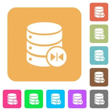 Select database table column rounded square flat icons Stock Illustration
