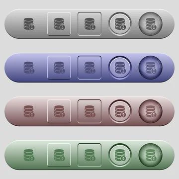 Select database table row icons on horizontal menu bars Stock Illustration