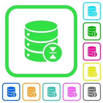 Select database table row vivid colored flat icons Stock Illustration