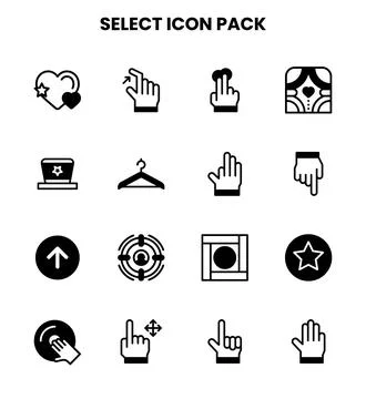 Select DuoTone Vector Icons Pack Stock Illustration