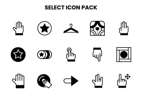 Select DuoTone Vector Icons Pack Stock Illustration