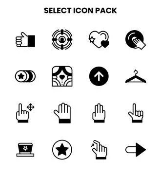 Select DuoTone Vector Icons Pack Stock Illustration
