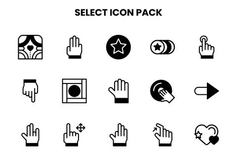 Select DuoTone Vector Icons Pack Stock Illustration
