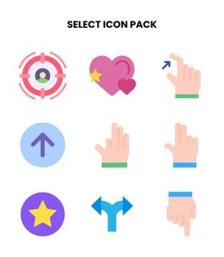 Select Flat Icons Pack Ilustração Stock