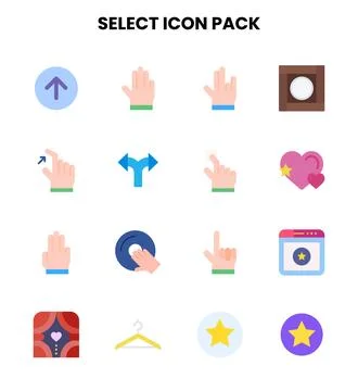 Select Flat Icons Pack Stock Illustration