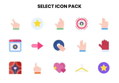 Select Flat Scalable Icons Pack Ilustração Stock