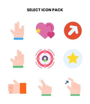 Select Flat Scalable Icons Pack Stock Illustration