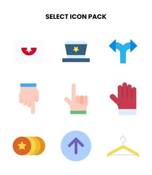 Select Flat Set Icons Pack Ilustração Stock
