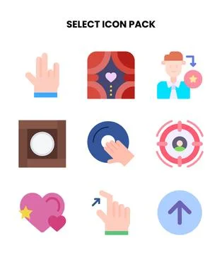 Select Flat SVG Icons Pack Stock Illustration