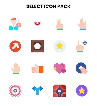 Select Flat UI Icons Pack Stock Illustration