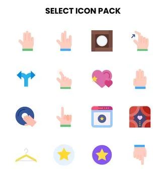 Select Flat Vector Icons Pack Ilustração Stock