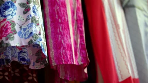Select focus fabric of Saree Stock Footage 181421134