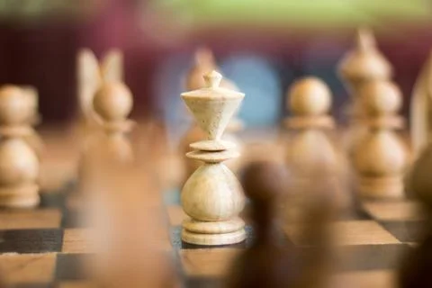 Select focus king in chess Stock Photos