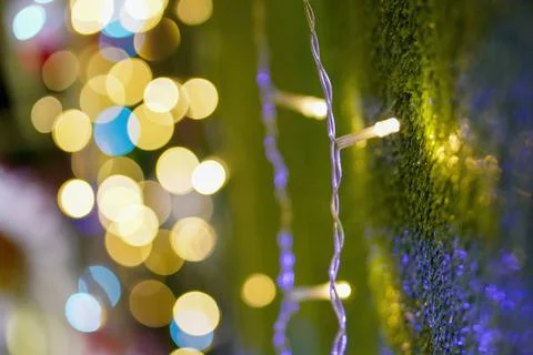 Select focus led light in green blur background Stock Photos