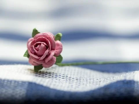 Select focus at pink artificial flowers. pink artificial flowers made of pape Stock Photos