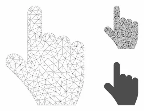 Select Gesture Vector Mesh Network Model and Triangle Mosaic Icon Illustrazione stock