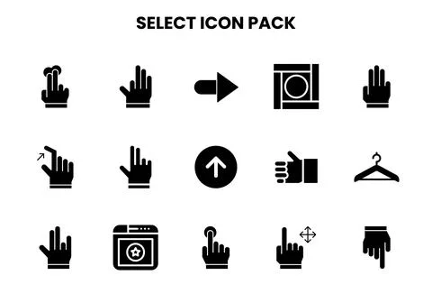 Select Glyph Scalable Icons Pack Ilustração Stock