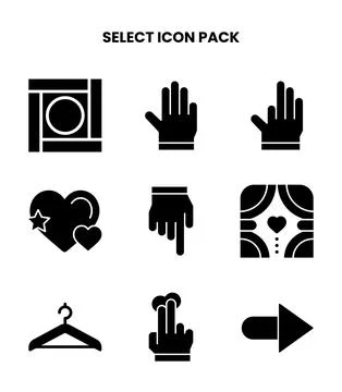 Select Glyph Set Icons Pack Ilustração Stock