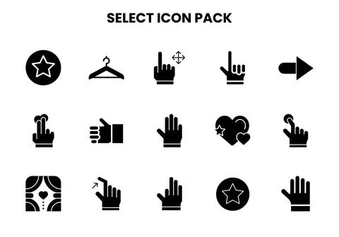 Select Glyph Set Icons Pack Ilustração Stock