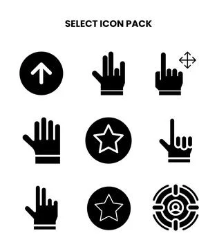 Select Glyph Vector Icons Pack Ilustração Stock