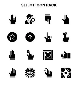 Select Glyph Vector Icons Pack Illustrazione stock