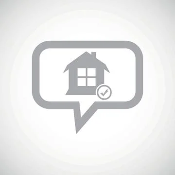 Select house grey message icon Stock Illustration