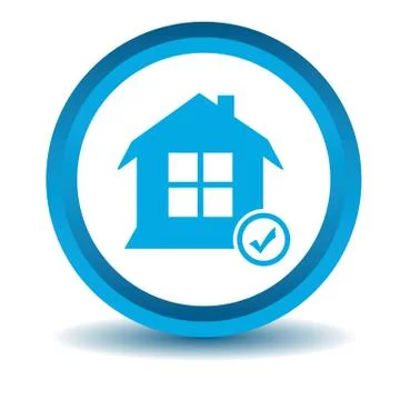 Select house icon, blue, 3D Ilustración de archivo