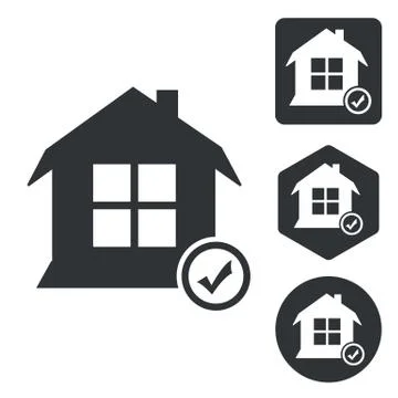 Select house icon set, monochrome Ilustración de archivo
