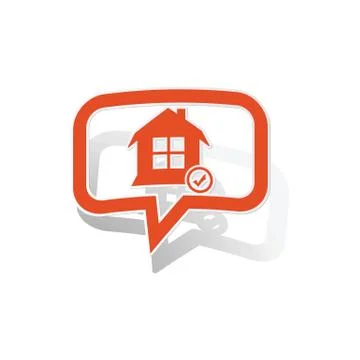 Select house message sticker, orange Ilustración de archivo
