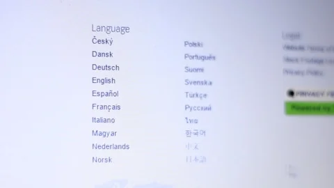 Select Italian language on computer display Stock Footage 110729312
