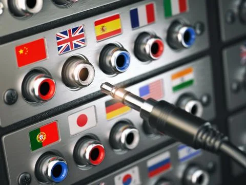 Select language. Learning, translate languages or audio guide concept. Illustration