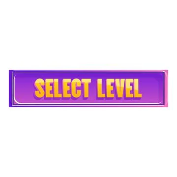 Select level purple button inviting user to start playing Stock Illustration