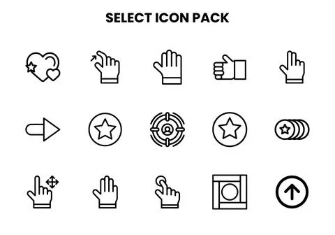 Select Line Design Icons Pack Stock Illustration
