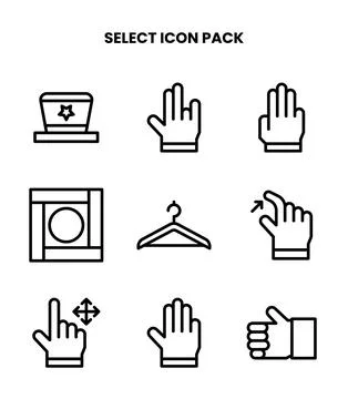 Select Line Set Icons Pack Stock-Illustration