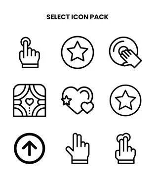 Select Line UI Icons Pack Ilustração Stock