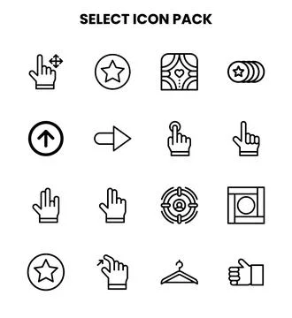 Select Line UI Icons Pack Ilustração Stock