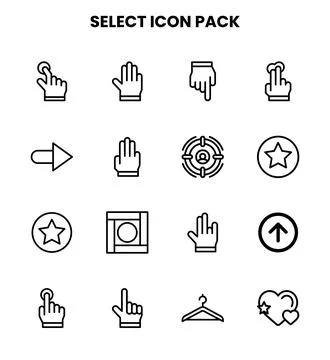 Select Line UI Icons Pack Ilustração Stock