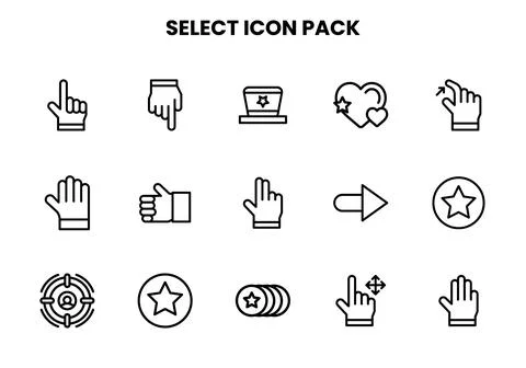 Select Line Vector Icons Pack Ilustração Stock