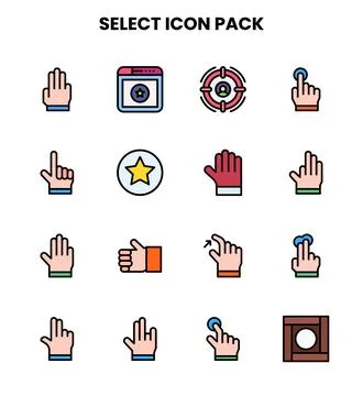 Select Lineal Color Vector Icons Pack Stock Illustration