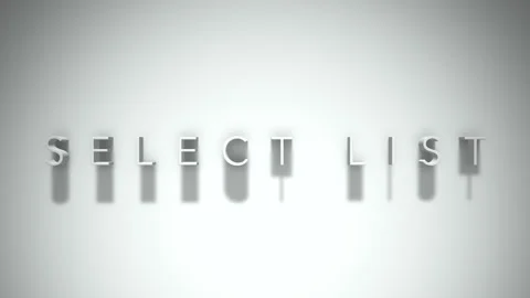 Select list 3D title animation with shadows on a white background Stock Footage 297672158