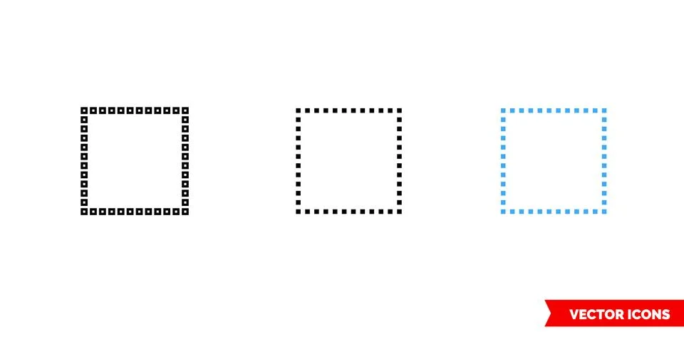 Select none icon of 3 types color, black and white, outline. Isolated vector  Illustrazione stock