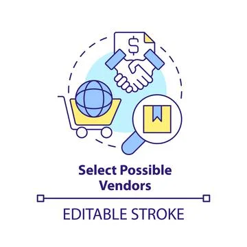 Select possible vendors concept icon Stock Illustration